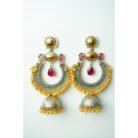 Dual Tone Ruby Kundan Earrings