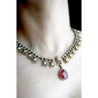 Ruby Polki Droplet Necklace Set