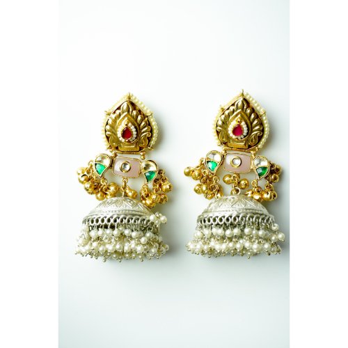1ml1K05MW60iPmBEpcNRCd_z6vxalt6DT.jpg Dual Tone Jhumka Pearl Earrings