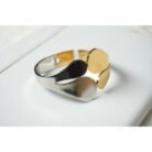 Dual Tone Petal Cuff Bracelet