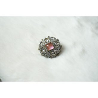 Pink Oval Shaped Vintage Stud Earrings