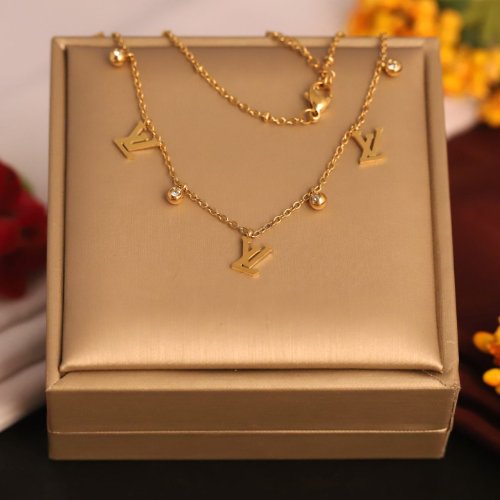 1nWOrjE7Ctzm8iSLHi_OrWo6sGPiXMNAQ.jpg 22k Gold Plated LV Charm Necklace with Sparkling Crystal Accents