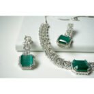 Mint Green AD Choker Necklace Set