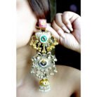 Long Dual Tone Multi Color Jhumka Earrings