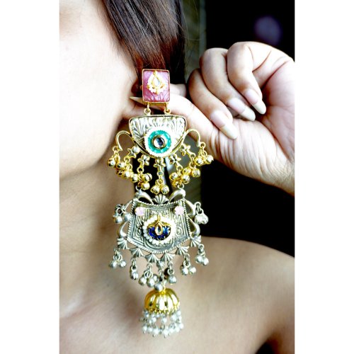 1oF7o9cnMUjDfiVbii5LogCmtnGa5W7Ef.jpg Long Dual Tone Multi Color Jhumka Earrings