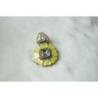 Yellow Enamel Kundan Stud Earrings