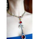 Palm Tree Red Gemstone Necklace Set