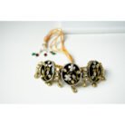 Floral Black Kundan Choker Necklace Set