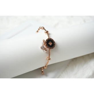 Rose Gold MOP Studded Charm Bracelet