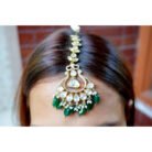 Emerald Green Kundan Maang Tikka