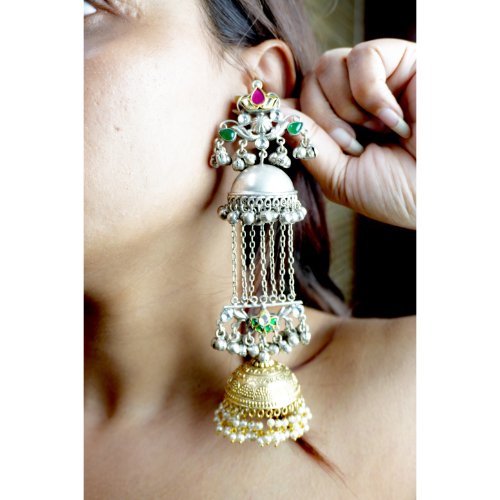 1qehcwnsOaqDmWIHTHpWqBhGhkEeVXBkR.jpg Bridal Kalira Style Kundan & Pearl Earrings