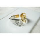 Two Toned Wavy Cutout Cuff Bracelet