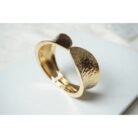 Gold Hammered Textured Sculptural Twist Cuff Bracelet