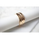 Gold Ribbed Wavy Cuff Bracelet