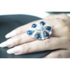 Aqua Blue Teardrop Ring