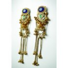 Blue Stone Jhumka Droplet Earrings
