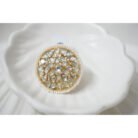 Golden Green Kundan and Pearl Ring