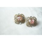 Pink Uncut Stone Stud Earrings