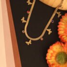 22k Gold Plated Butterfly & Multi Colour Zirconia Charm Snake Chain Necklace