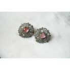Pink Oval Shaped Vintage Stud Earrings