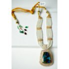 Victorian Marble Stone Polki Necklace Set