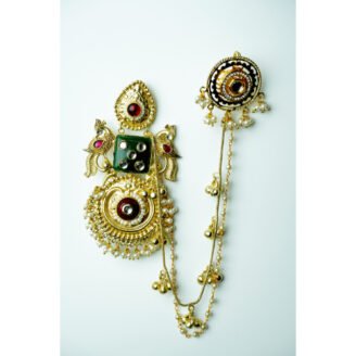Jadau Kundan Earrings with Ear Chain