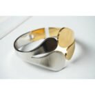 Dual Tone Petal Cuff Bracelet