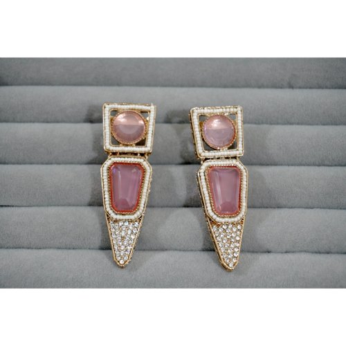 1vGwuBBRXyNkP-VbrsZkR3kbtDa242_-g.jpg Pink Stone Vintage Golden Clip-on Earrings