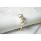 Gold Hinged Pearl Cuff Bracelet