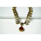 Ruby Polki Droplet Necklace Set