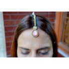 Pink Stoned AD Maang Tikka