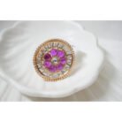 Pink Stones Studded Flower Ring