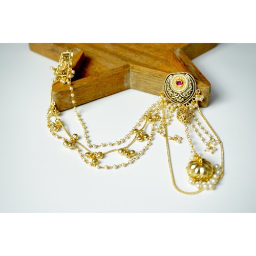 1xDItrrVHiFe82Vyrlc_ML8Gd59rynAgX.jpg Pearl Jhumka Drop Kashmiri Earrings witn Ear Chain