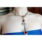 Palm Tree Red Gemstone Necklace Set