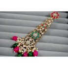 Pink & Green Pachi Kundan Passa Earrings