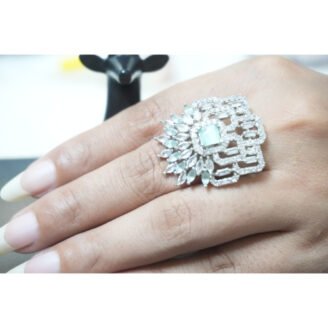 Sea Green Uncut Diamond Ring