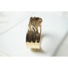 Gold Ribbed Wavy Cuff Bracelet