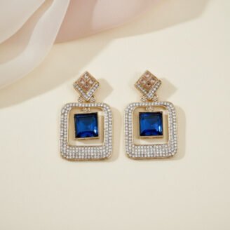 Blue AD Golden Earrings