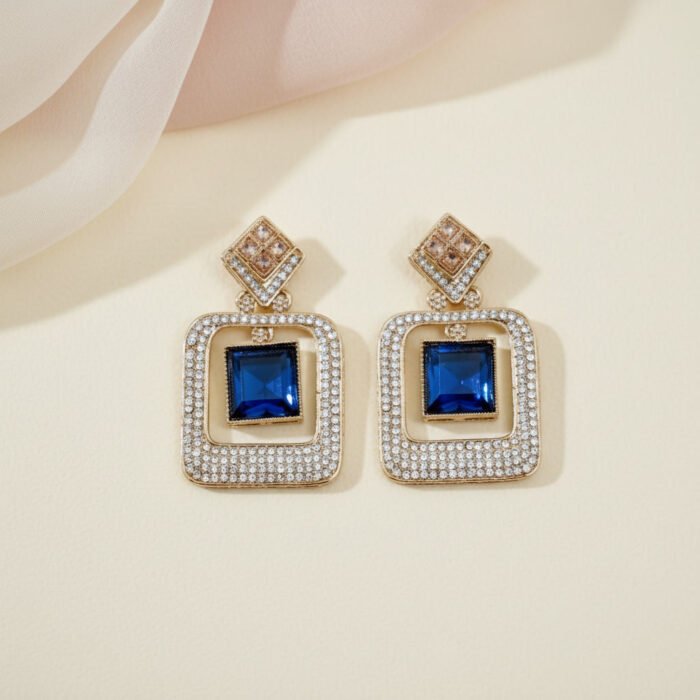 Blue AD Golden Earrings