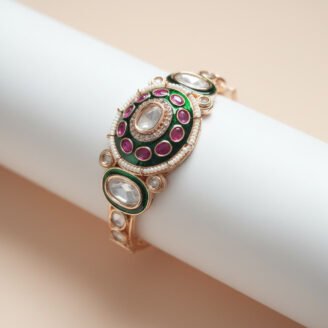 Gold Finished Polki Bracelet
