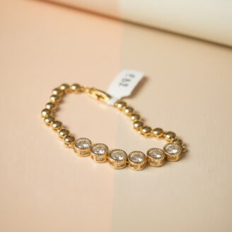 Golden Round Tennis Bracelet