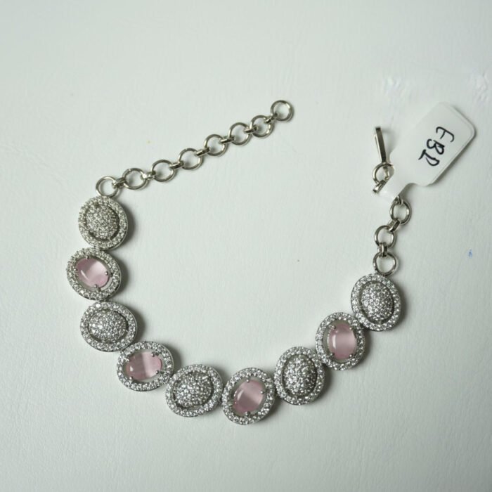Pink & Silver Oval Bracelet Pink & Silver Oval Bracelet