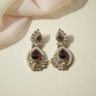 Ruby Stone AD Golden Earrings