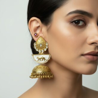 Sabyasachi Gold Plated Jhumka Earrings