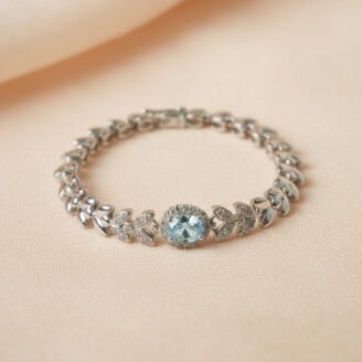 Silver Blue Topaz Tennis Bracelet