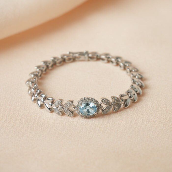 Silver Blue Topaz Tennis Bracelet