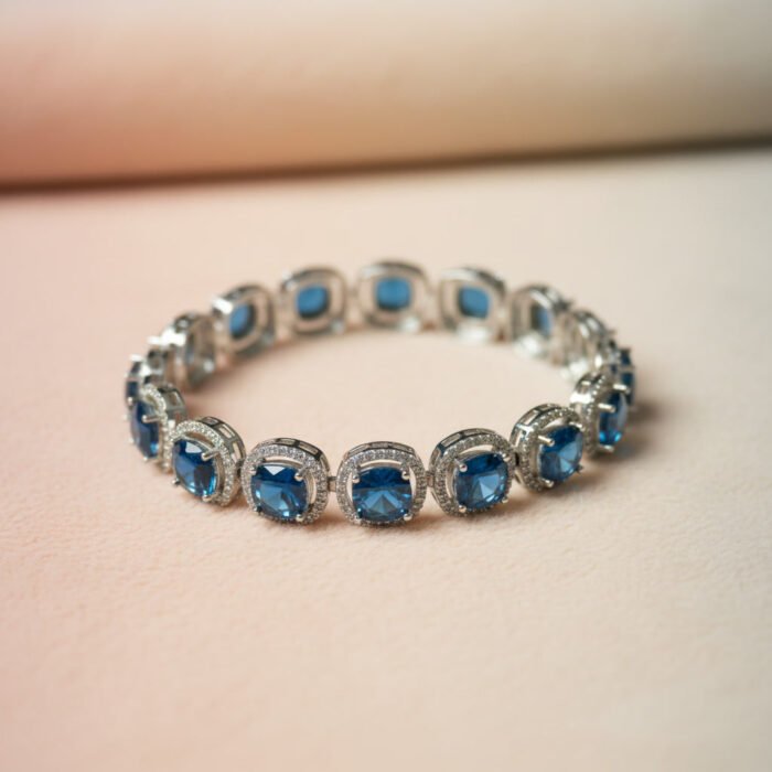 Silver Plated Blue Stone Bracelet