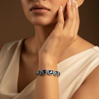 Silver Plated Blue Stone Bracelet