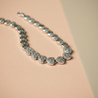 Silver Sapphire Heart Bracelet