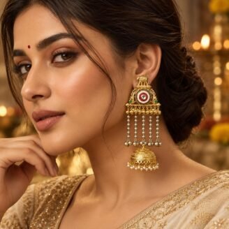 Meenakari Kashmiri Jhumka Earrings